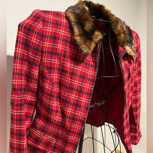 ralph lauren • vintage plaid jacket • red